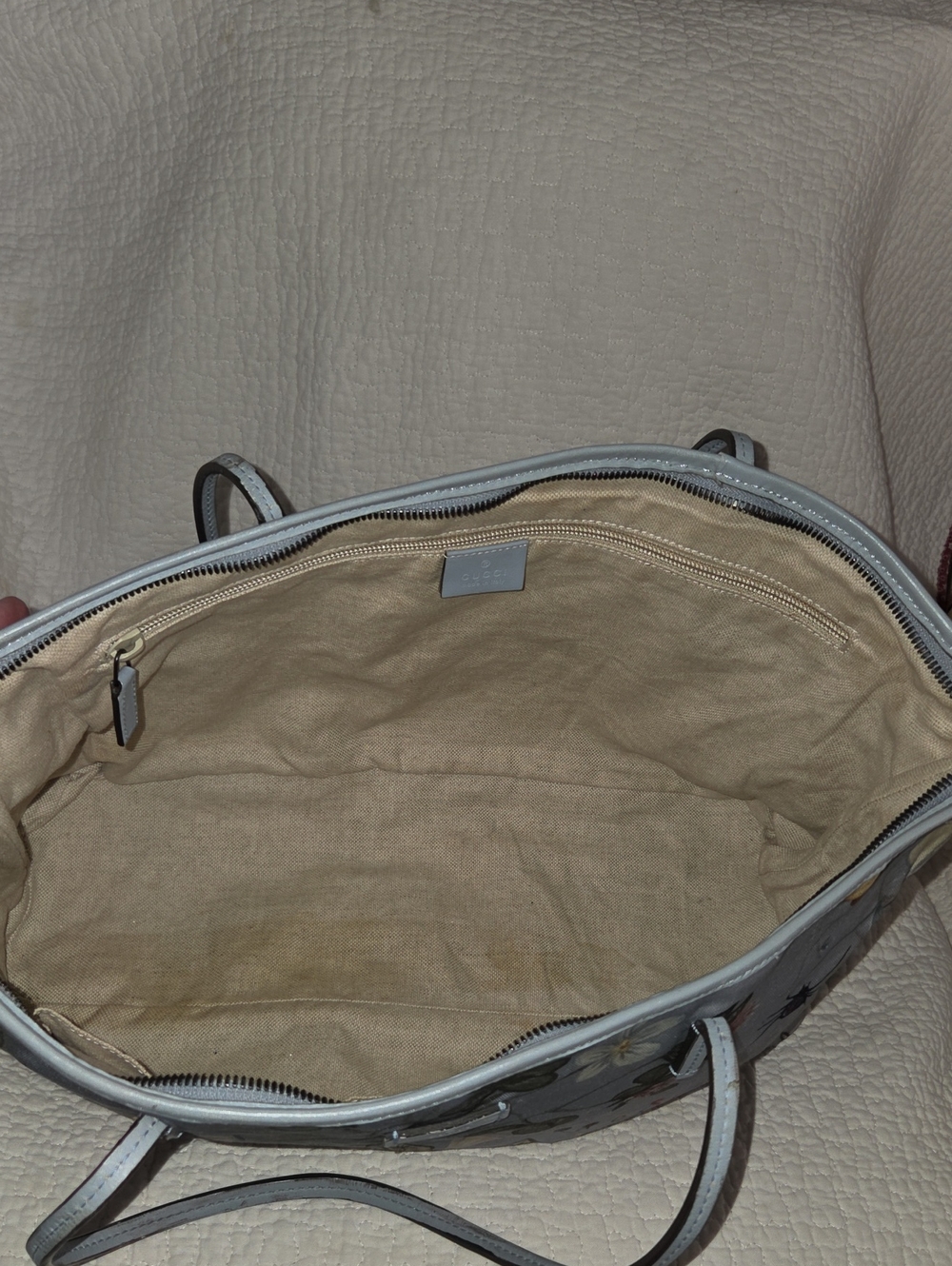 Gucci Flora Knight Canvas Light Blue Women's Two way - Picture 13 of 15